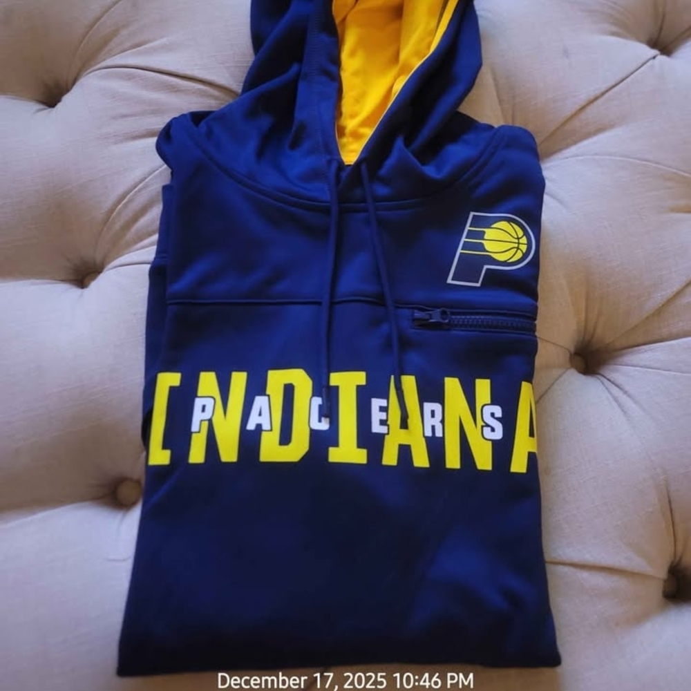 NBA Indiana Pacers Blue and Yellow Hoodie